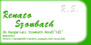 renato szombath business card